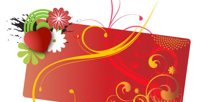 Floral valentine card