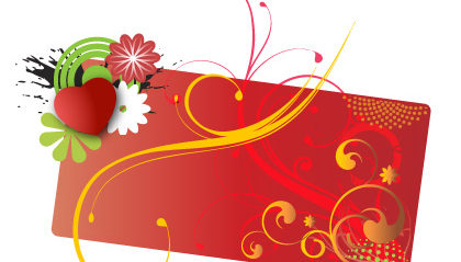 Floral valentine card