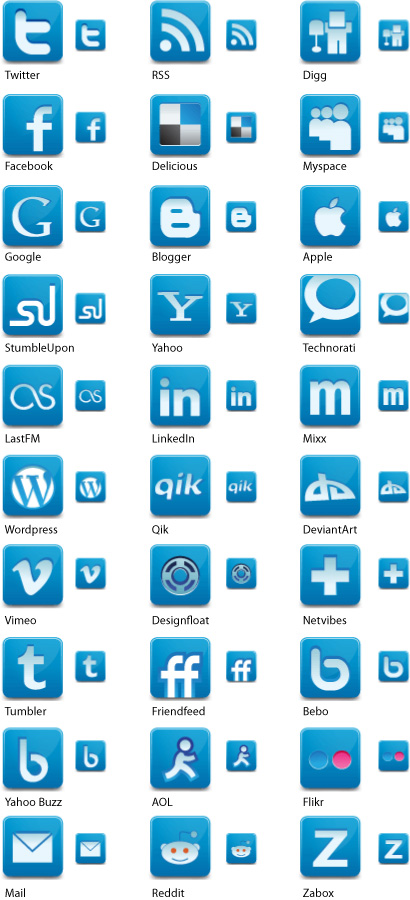 Social Media Network Icons by Iconshots.com