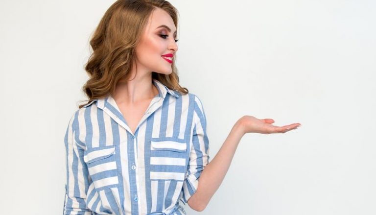 Beautiful woman with white tooth and red lips smiling