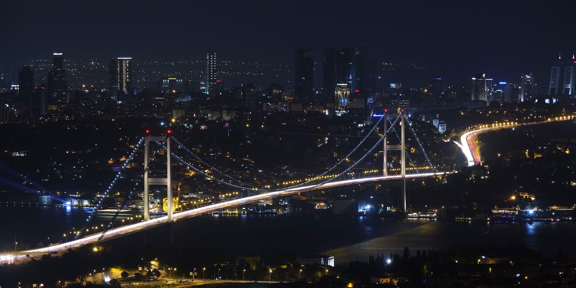 aerial photography of cityscape at night