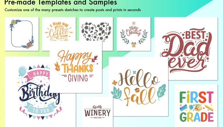 Create posts and prints using Bluetail – Cut Designer, Precisely crafted samples and shape library collections.