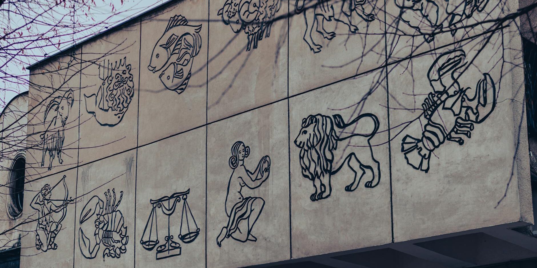 zodiac signs painting on wall