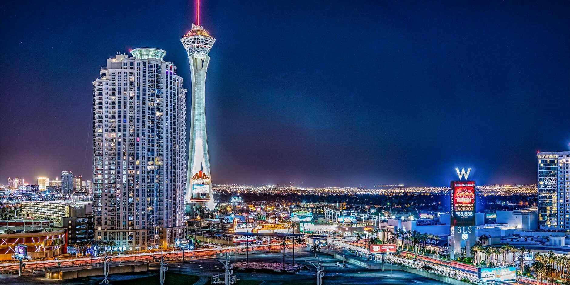 view of metropolitan area at night