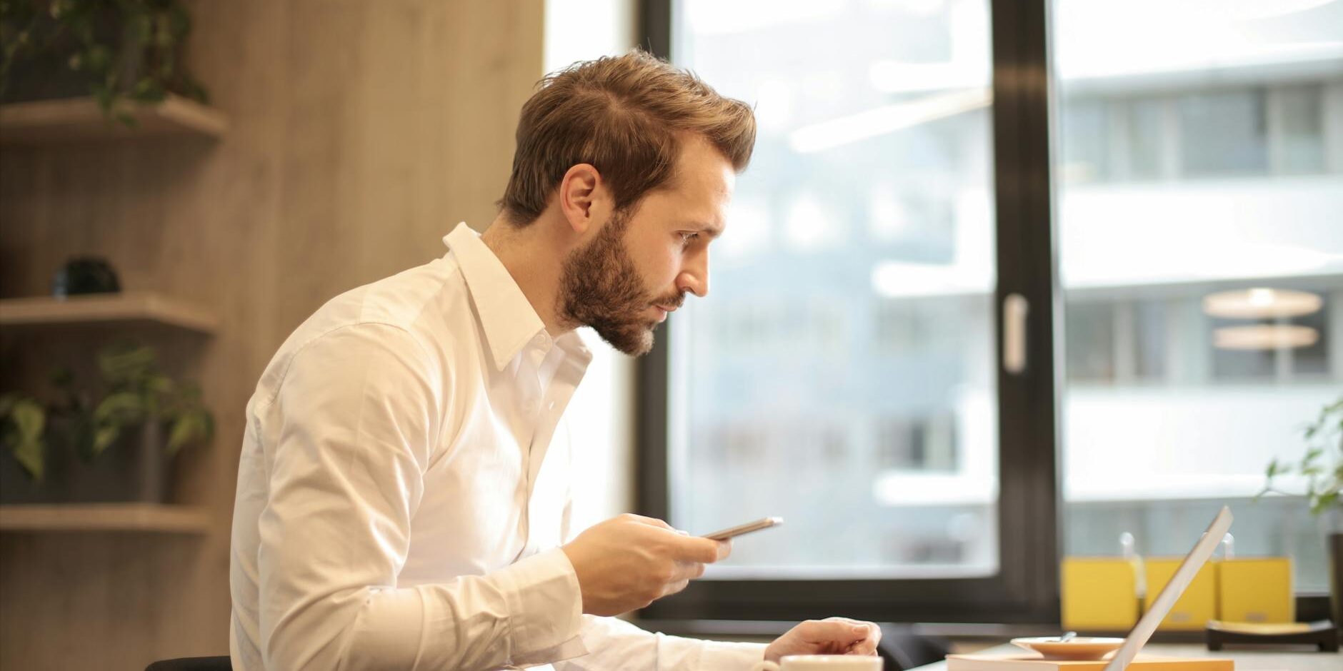 man in white dress shirt