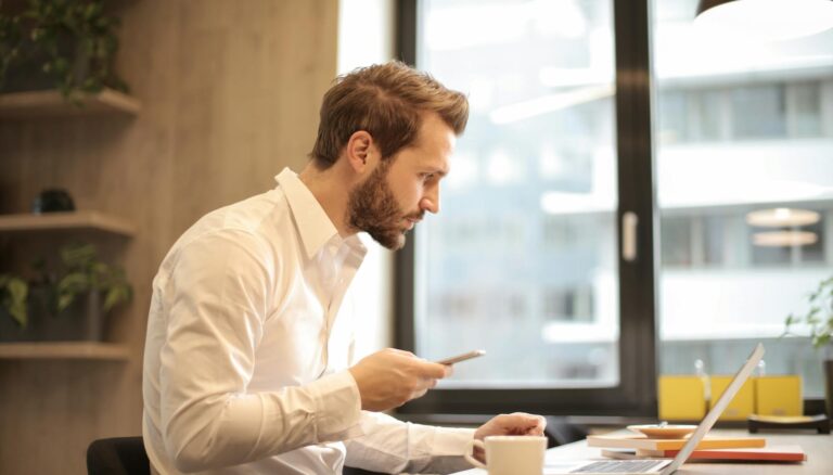 man in white dress shirt