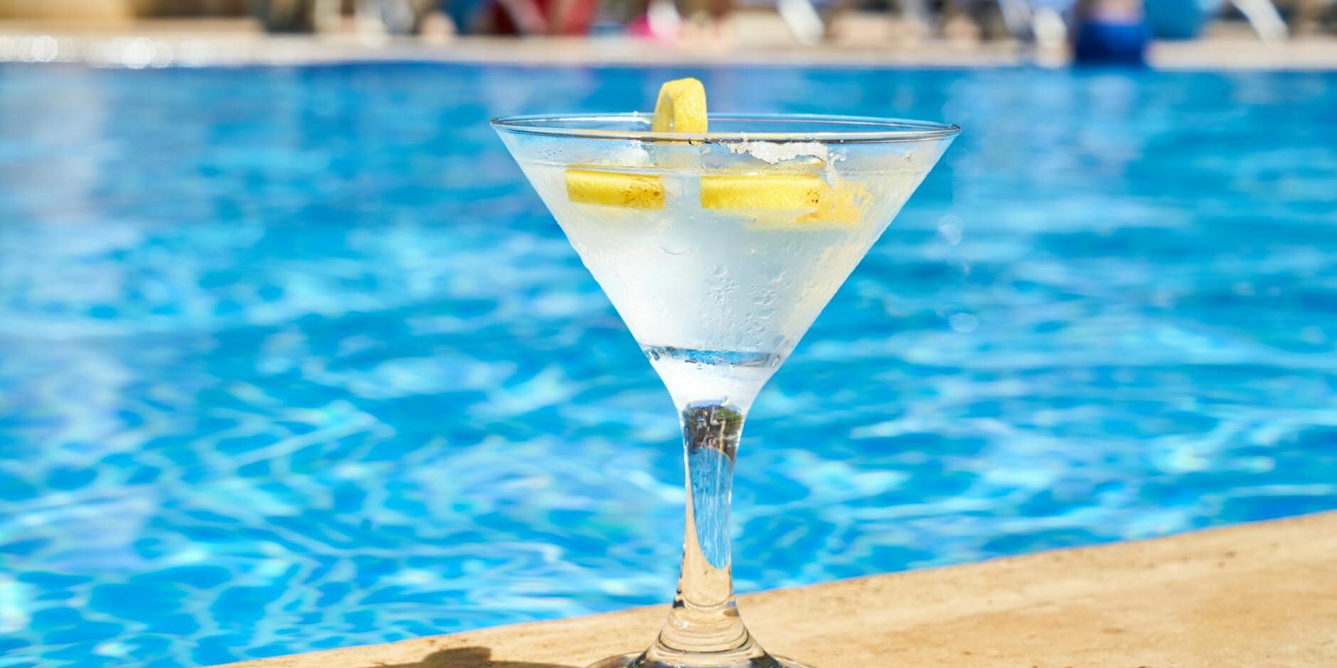 close up photo of martini in cocktail glass