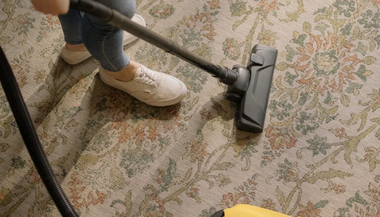 person using a yellow and black vacuum cleaner