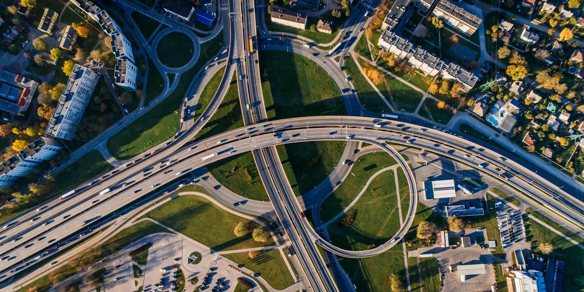 aerial photo of buildings and roads