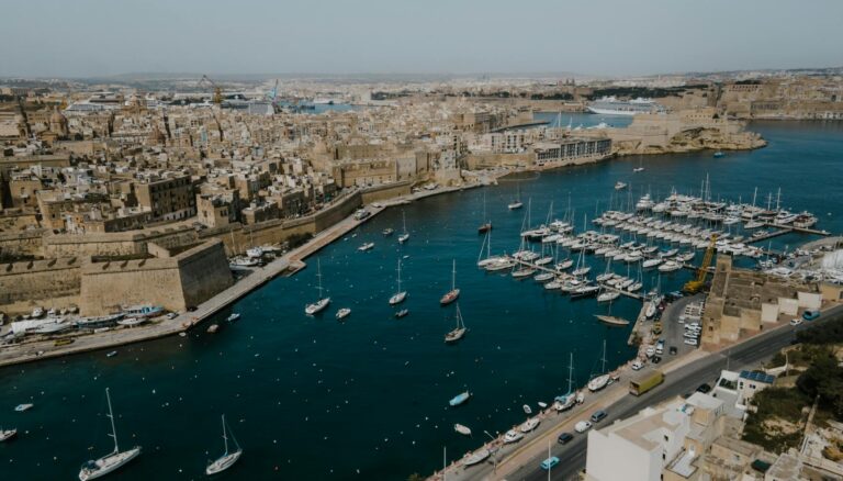 aerial view of city buildings
