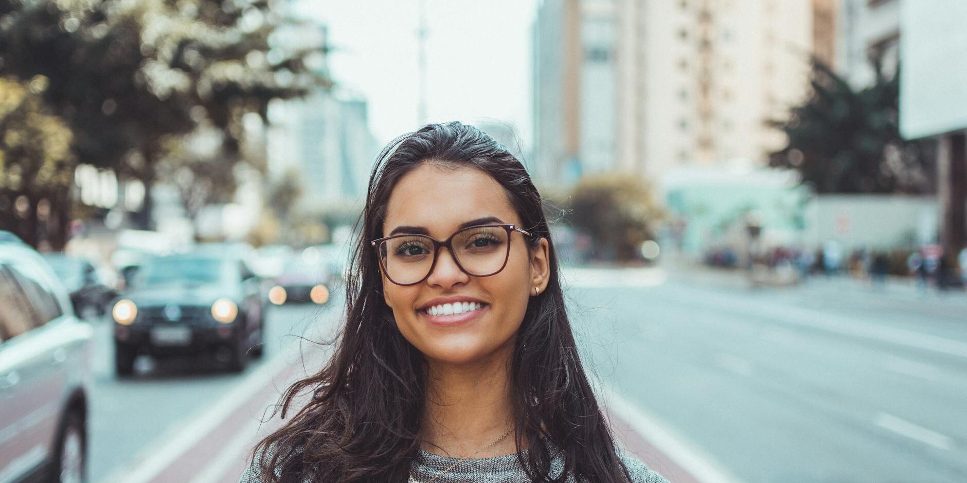 woman wearing black eyeglasses