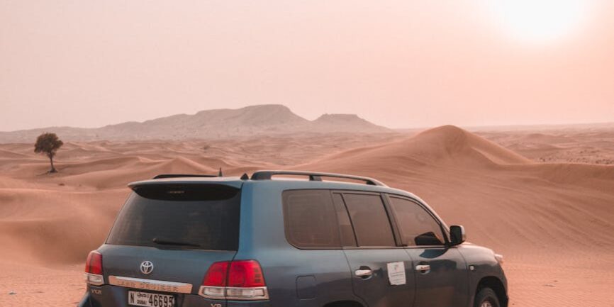suv on brown sand