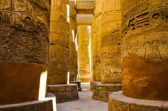 monuments in karnak temple complex in luxor egypt