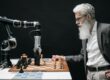 a bearded man playing chess