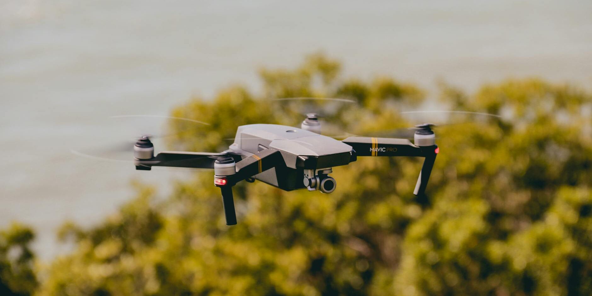 drone flying outdoors in natural landscape