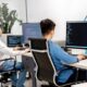 people using computers at work