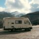 camper van with scenic mountain view